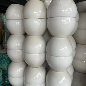 chậu sứ tráng men trứng tròn