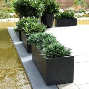 Chậu trồng cây xi măng đá mài hình chữ nhật 80x40cm