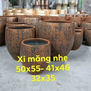 chậu xi măng đá mài nhẹ