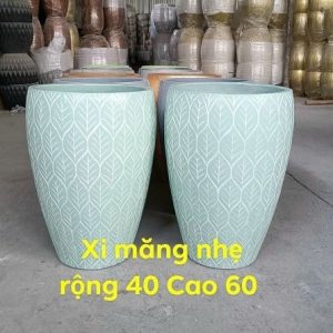 chậu xi măng nhẹ trồng cây