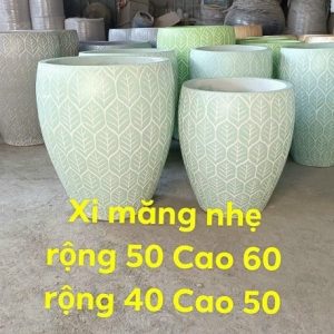 chậu xi măng đá mài kích thước 50cm x 60cm