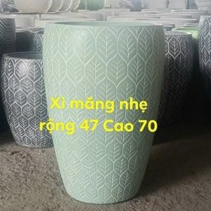 Chậu xi măng nhẹ đá mài cao 70cm