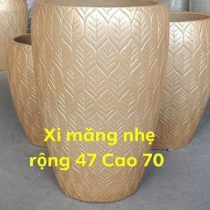 Chậu xi măng nhẹ đá mài cao 70cm