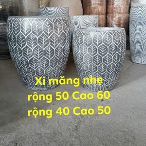 chậu xi măng đá mài kích thước 50cm x 60cm