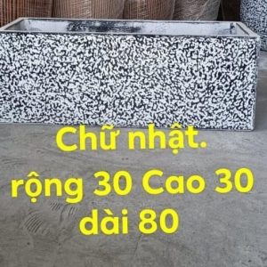 chậu xi măng đá mài hình chữ nhật 30x80