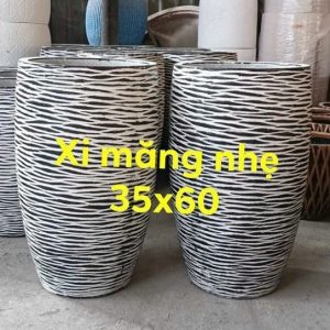 chậu xi măng nhẹ trồng cây