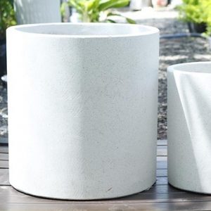 chậu xi măng đá mài màu trắng