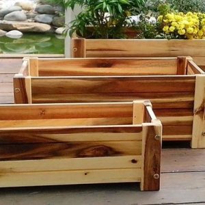 Chậu Gỗ Trồng Cây Hình Chữ Nhật