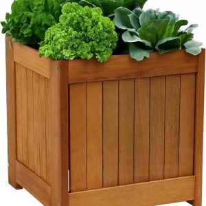 Chậu Gỗ Trồng Cây Hình Vuông