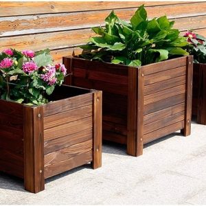 Chậu Gỗ Trồng Cây Hình Vuông