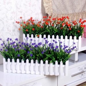 Chậu nhựa hàng rào hình chữ nhật trồng cây