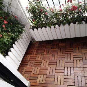 Chậu nhựa hàng rào hình chữ nhật trồng cây