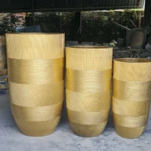 Chậu Trồng Cây Xi Măng Nhẹ Màu Vàng