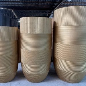 Chậu Trồng Cây Xi Măng Nhẹ Màu Vàng