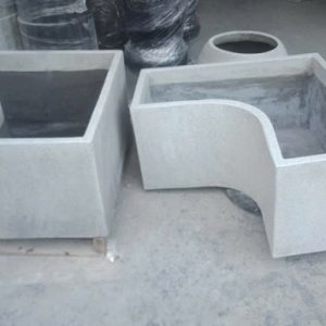 Chậu xi măng đá mài hình vuông bo góc