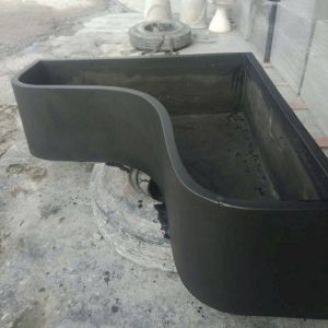 Chậu xi măng đá mài hình vuông bo góc