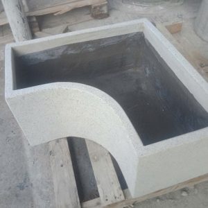 Chậu xi măng đá mài hình vuông bo góc