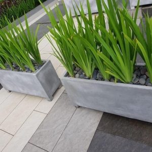 Chậu Xi Măng Đá Mài Hình Chữ Nhật Có Chân Đế