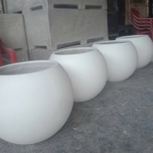 Chậu Xi Măng Đá Mài Trồng Cây Hình Gáo Dừa