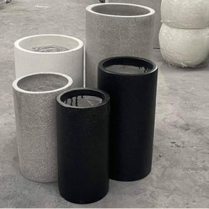 Chậu xi măng đá mài hình trụ cao 50cm rộng 30cm