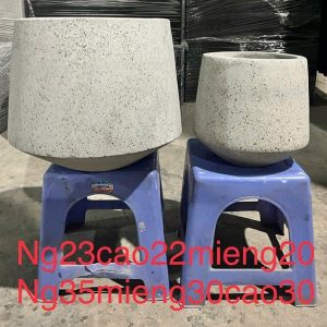 Chậu Xi Măng Đá Mài Hình Thúng